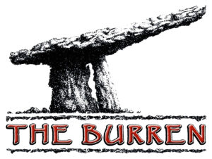 A drawing of the burren with text underneath